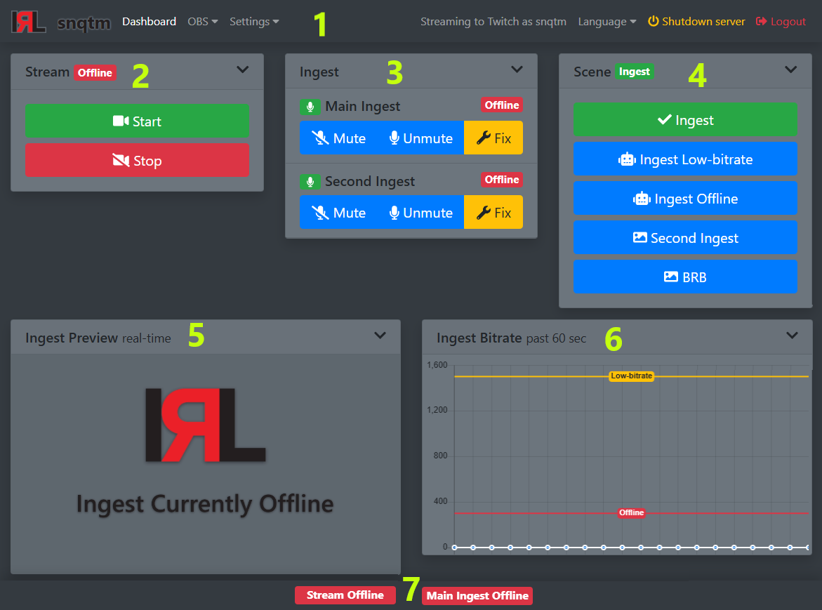 IRLToolkit Server Dashboard