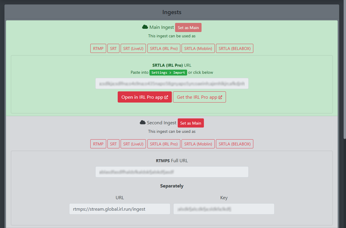 Ingest Settings
