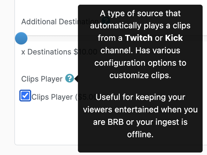 Select Clips Player Option