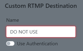 Disable RTMP Auth