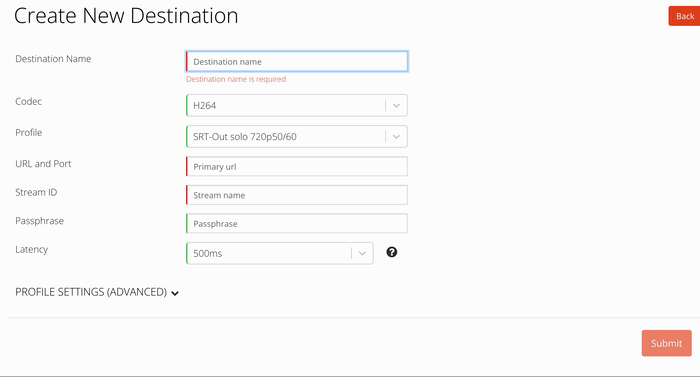 Fill SRT Info